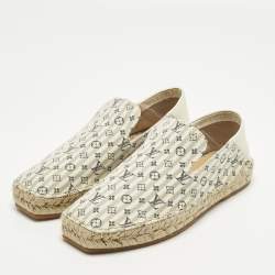 مملوكة مسبقًا Louis Vuitton Bidart Size 40 Beige Mini Lin Canvas Slip On Espadrilles