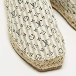 مملوكة مسبقًا Louis Vuitton Bidart Size 40 Beige Mini Lin Canvas Slip On Espadrilles