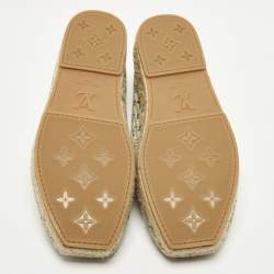 مملوكة مسبقًا Louis Vuitton Bidart Size 40 Beige Mini Lin Canvas Slip On Espadrilles