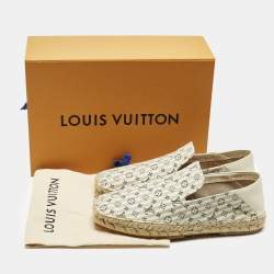 مملوكة مسبقًا Louis Vuitton Bidart Size 40 Beige Mini Lin Canvas Slip On Espadrilles
