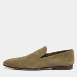 مملوكة مسبقًا Louis Vuitton Estate Size 43 Green Suede Slip On Loafers