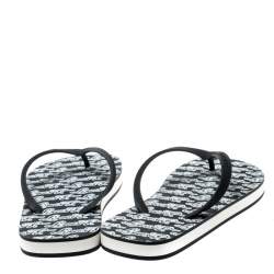 Pre Owned صندل فليب فلوب لوي فيتون بإصبع موليتور مطاط طباعة شعار مونوكروم مقاس 42