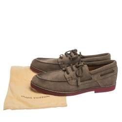 Pre Owned حذاء دربي لوي فيتون أربطة سويدي بني مقاس 41.5