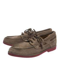 Pre Owned حذاء دربي لوي فيتون أربطة سويدي بني مقاس 41.5