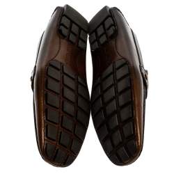 Pre Owned حذاء موكاسين لوى فيتون "مونتيغن" جلد بني داكن مقاس 43.5