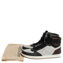 Pre Owned Louis Vuitton Tri color Monogram Canvas Rivoli Sneaker Boot Size 43