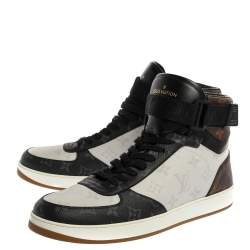 Pre Owned Louis Vuitton Tri color Monogram Canvas Rivoli Sneaker Boot Size 43