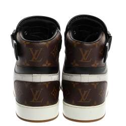Pre Owned Louis Vuitton Tri color Monogram Canvas Rivoli Sneaker Boot Size 43