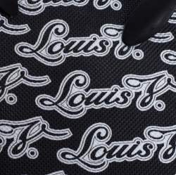 Pre Owned Louis Vuitton Monochrome Logo Print Rubber Molitor Thong Flip Flops Size 43.5