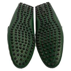 Pre Owned حذاء لوفرز لوي فيتوت جلد إيبي أخضر ميجور سليب أون مقاس 44