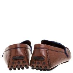 Pre Owned Louis Vuitton Brown Leather Monte Carlo Slip On Loafers Size 41.5