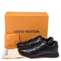 Pre Owned Louis Vuitton x Supreme Black Leather Run Away Low Top Sneakers Size 42