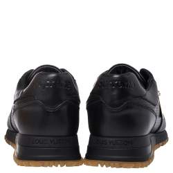 Pre Owned Louis Vuitton x Supreme Black Leather Run Away Low Top Sneakers Size 42