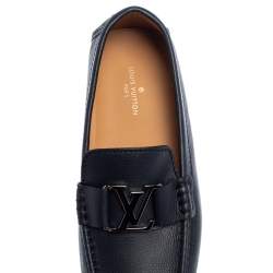 Pre Owned Louis Vuitton Blue Leather Monte Carlo Loafers Size 42