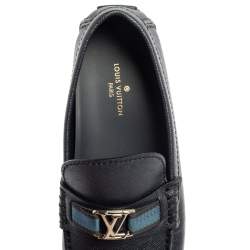 Pre Owned Louis Vuitton Blue Leather Hockenheim Loafers Size 41