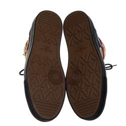 مملوكة مسبقًا Louis Vuitton Black Canvas And Suede High Top Sneakers Size 44