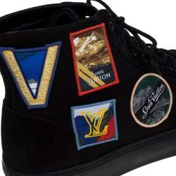 مملوكة مسبقًا Louis Vuitton Black Canvas And Suede High Top Sneakers Size 44