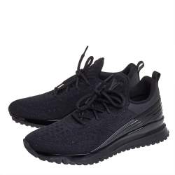 Pre Owned Louis Vuitton Black Knit Fabric V.N.R. Sneakers Size 41.5