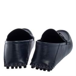 Pre Owned حذاء لوفرز لوي فيتون هوكنهايم جلد مزخرف أزرق  مقاس 43