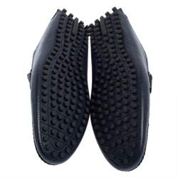 Pre Owned حذاء لوفرز لوي فيتون هوكنهايم جلد مزخرف أزرق  مقاس 43