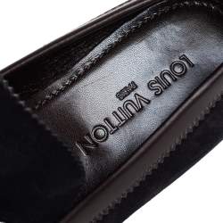 Pre Owned حذاء لوفرز لوي فيتون ماجور سليب أون جلد و سويدي بني و أزرق كحلي مقاس 42