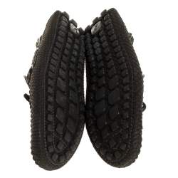 Pre Owned Louis Vuitton Dark Brown Python Bow Loafers Size 41.5