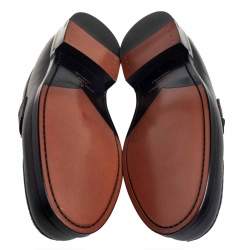 Pre Owned Louis Vuitto Black/Brown Monogram Canvas And Suede Sorbonne Loafers Size 42