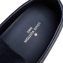 مملوكة مسبقًا Louis Vuitton Blue Leather Hockenheim Slip On Loafers Size 41