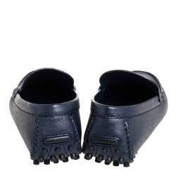 مملوكة مسبقًا Louis Vuitton Blue Leather Hockenheim Slip On Loafers Size 41