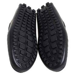 Pre Owned Louis Vuitton Black Leather Raspail Slip On Moccasins Size 41
