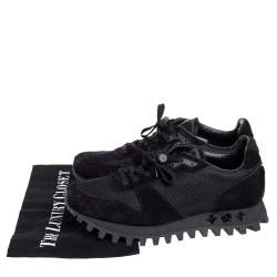 Pre Owned Louis Vuitton Black Suede And Mesh Runner Sneakers Size 41