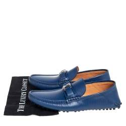 مملوكة مسبقًا حذاء لوفرز لوى فيتون سليب أون هوكينهايم جلد إيبى أزرق مقاس 42 