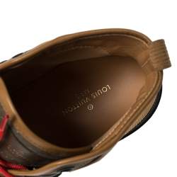 Pre Owned Louis Vuitton Multicolor Suede And Fabric Monogram Trim High Top Sneakers Size 41