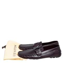 Pre Owned Louis Vuitton Burgundy Patent Leather Monte Carlo Loafers Size 41.5