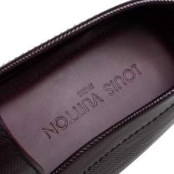 Pre Owned Louis Vuitton Burgundy Patent Leather Monte Carlo Loafers Size 41.5