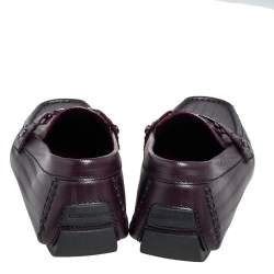 Pre Owned Louis Vuitton Burgundy Patent Leather Monte Carlo Loafers Size 41.5