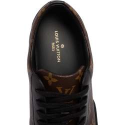 Pre Owned حذاء رياضي لوي فيتون ماتش أب جلد أسود وكانفاس مونوغرامي مقاس 40