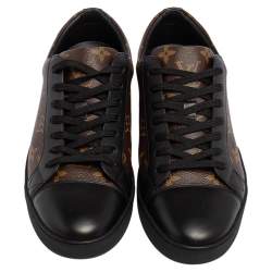 Pre Owned حذاء رياضي لوي فيتون ماتش أب جلد أسود وكانفاس مونوغرامي مقاس 40