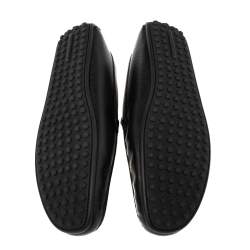 مملوكة مسبقًا Louis Vuitton Black Leather Slip On Loafers Size 44