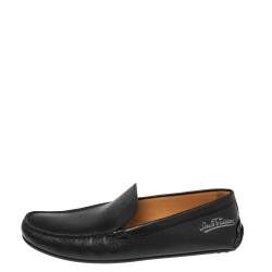 مملوكة مسبقًا Louis Vuitton Black Leather Slip On Loafers Size 44