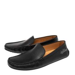 مملوكة مسبقًا Louis Vuitton Black Leather Slip On Loafers Size 44