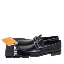 Pre Owned Louis Vuitton Black Leather Major Loafers Size 41