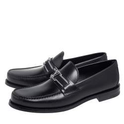 Pre Owned Louis Vuitton Black Leather Major Loafers Size 41