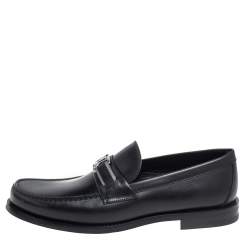 Pre Owned Louis Vuitton Black Leather Major Loafers Size 41