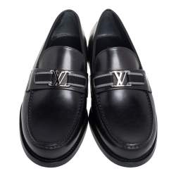 Pre Owned Louis Vuitton Black Leather Major Loafers Size 41