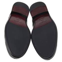 Pre Owned Louis Vuitton Black Leather Damier Infini Hockenheim Loafers Size 41.5