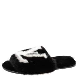 Louis Vuitton Sleeper MINK FUR Flats White & Black 40 Size, New Limited  Edition