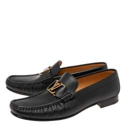 Pre Owned حذاء لوفرز لوي فيتون مونت كارلو جلد أسود مقاس 43.5