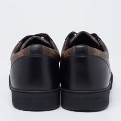 Pre Owned Louis Vuitton Brown/Black Monogram Canvas and Leather Match Up Sneakers Size 42