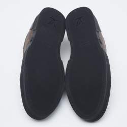 Pre Owned Louis Vuitton Brown/Black Monogram Canvas and Leather Match Up Sneakers Size 42